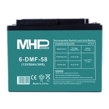 Baterie olověná 12V / 58 Ah MHPower 6-DMF-58 GEL Trakční