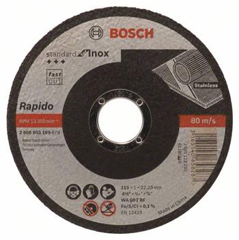 Dělicí kotouč rovný Standard for Inox - Rapido - WA 60 T BF, 115 mm, 22,23 mm, 1,0 mm - 31 BOSCH