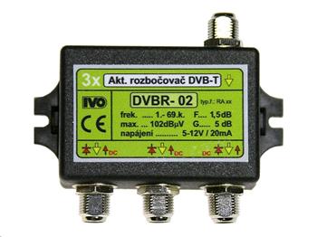 Ivo DVBR-02 aktivní rozbočovač 3x výstup"F" 5dB zisk