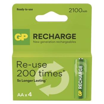 Nabíjecí baterie GP Recharge 2100 AA (HR6), 4kusy --CENA BLISTR--