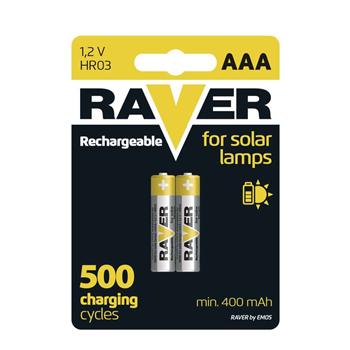 Nabíjecí baterie Raver 400mAh HR03 (AAA), 2ks --CENA BLISTR-