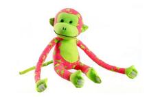 Opička plyšová TEDDIES svítící ve tmě růžová / zelená