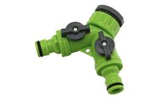 Rozdělovač hadicový Y 1/2" - 3/4" pro 2 rychlospojky s uzávěrem