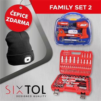 SET 2 Gola sada CRV 108 profi + Dětské nářadí KIDS 12 + Čepice s čelovkou B-HAT, černá SIXTOL