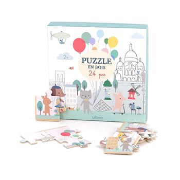 Vilac Panoramatické dřevěné puzzle Paříž 24 dílků