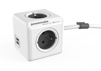 Zásuvka PowerCube Extended USB s kabelem 3m šedá